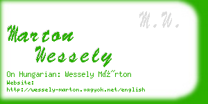 marton wessely business card